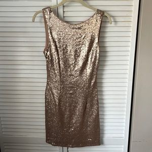 Lulus Shine Time Gold Short Sequin Dress